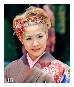 At Harajuku Park in Tokyo, Japan, I observed this young lady in her stunning traditional garb and approached for a picture. Arigato for letting me capture your beauty :)!